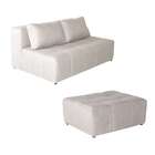 Sofá Modular 2 Lugares Com Puff Soho Linho Cru
