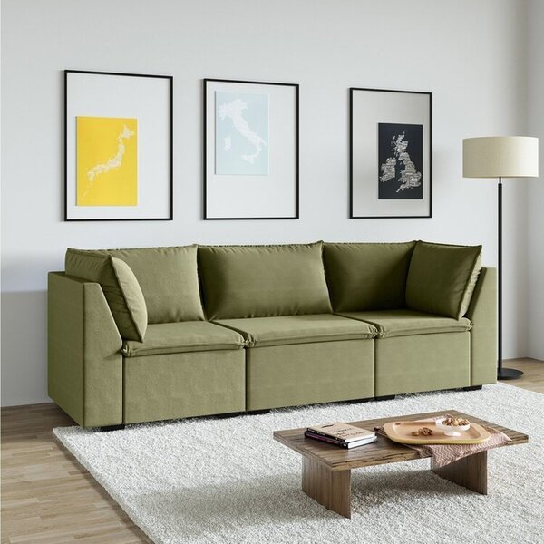 Sofá Modular 2 Módulos Canto 1 Módulo Central Zen Cabecasa Ma