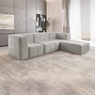 Sofá Modular 3 Lugares + Puff Bouclé Cinza