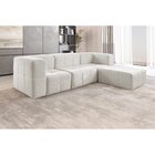 Sofá Modular 3 Lugares + Puff Bouclé Nude