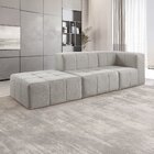 Sofá Modular 3 Lugares Bouclé Cinza