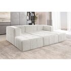 Sofá Modular 3 Lugares Bouclé Nude