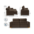 Sofá Modular 3 Lugares Búzios 195cm Com Molas, Retrátil E Rec