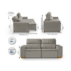 Sofá Modular 3 Lugares Búzios 195cm Com Molas, Retrátil E Rec