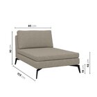 Sofá Modular 3 Lugares Com Chaise 255cm Calla Cabecasa Madeir