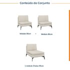 Sofá Modular 3 Lugares Com Chaise 255cm Calla Cabecasa Madeir