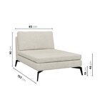 Sofá Modular 3 Lugares Com Chaise 255cm Calla Cabecasa Madeir