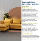 Sofá Modular 3 Lugares Com Chaise E Pé Madeira Sôma Cabecasa