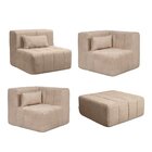 Sofá Modular 3 Lugares Com Puff Easybox Cabecasa Madeiraorigi