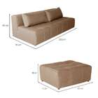 Sofá Modular 3 Lugares Com Puff Soho Linho Bege