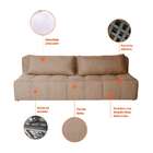 Sofá Modular 3 Lugares Com Puff Soho Linho Bege