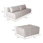 Sofá Modular 3 Lugares Com Puff Soho Linho Cru