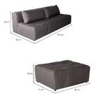 Sofá Modular 3 Lugares Com Puff Soho Linho Grafite