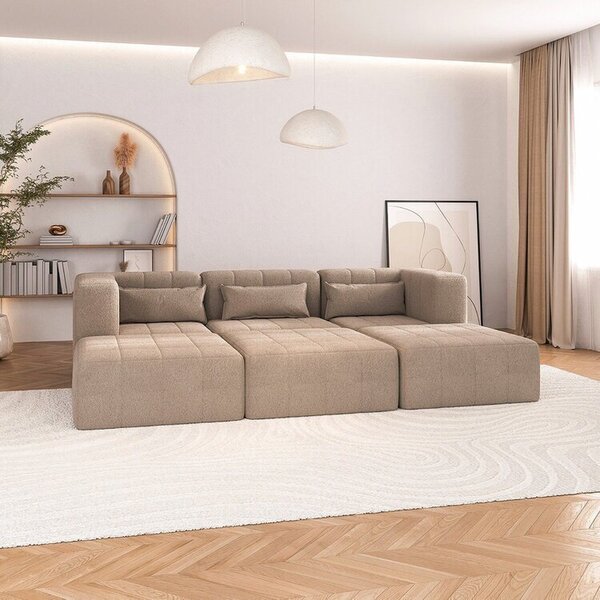 Sofá Modular 3 Lugares E 3 Puff Easyboxcabecasa Madeiraorigin