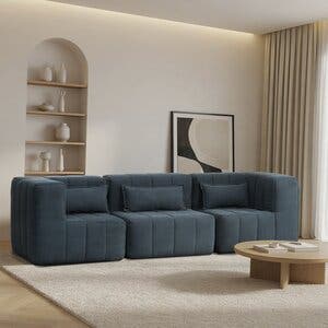Sofá Modular 3 Lugares Easybox Cabecasa Madeiraoriginals Cotelê Verde ...