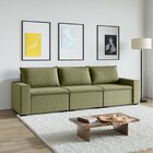 Sofá Modular 3 Lugares Zen Cabecasa Madeiraoriginals Verde Sa