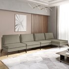 Sofá Modular 4 Lugares Com Chaise 300cm Calla Cabecasa Madeir