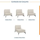 Sofá Modular 4 Lugares Com Chaise 340cm Calla Cabecasa Madeir