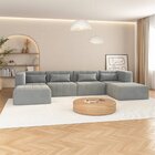 Sofá Modular 4 Lugares E 2 Puff Easybox Cabecasa Madeiraorigi