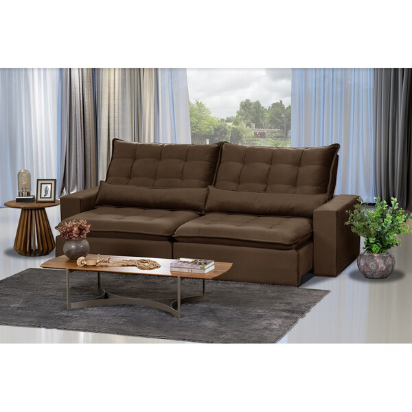 Sofá Modular 5 Lugares Ceará Retrátil E Reclinável Com Molas