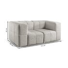 Sofá Modular  2 Lugares Bouclé Cinza