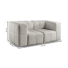 Sofá Modular  2 Lugares Bouclé Cinza