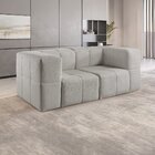 Sofá Modular  2 Lugares Bouclé Cinza