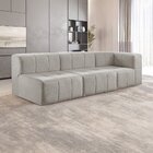 Sofá Modular  3 Lugares Bouclé Cinza