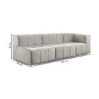 Sofá Modular  3 Lugares Bouclé Cinza