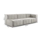 Sofá Modular  3 Lugares Bouclé Cinza