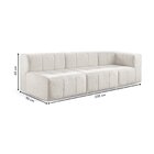 Sofá Modular  3 Lugares Bouclé Nude