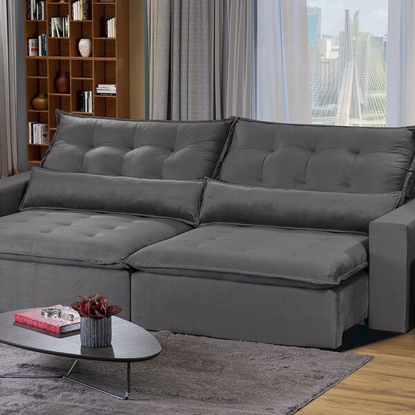 Sofá Modular Bahia 4 Lugares 230 Cm Com Molas Retrátil E Recl