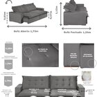 Sofá Modular Bahia 5 Lugares 250cm Com Molas Retrátil E Recli