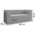 Sofa Modular Cama 2 Lugares 160 Cm Monaco Linho Bege Vconcept