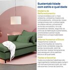 Sofá Modular Chaise Braço Lateral Com Pé Metal Sôma Cabecasa