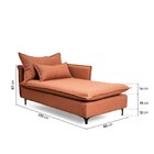 Sofá Modular Chaise Braço Lateral Com Pé Metal Sôma Cabecasa