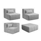 Sofá Modular De Canto 02 Poltronas 01 Canto E 01 Puff Cabecas