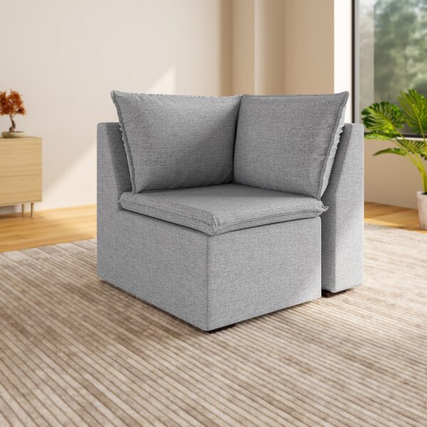 Sofá Modular De Canto 90cm Zen Cabecasa Madeiraoriginals Cinza