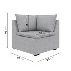 Sofá Modular De Canto 90cm Zen Cabecasa Madeiraoriginals Cinza