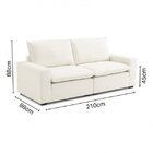 Sofá Modular Hug 3 Lugares 210cm Em Linho Cabecasa Madeiraori