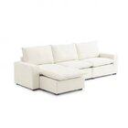 Sofá Modular Hug 5 Lugares 295cm Com 1 Puff Em Linho Cabecasa