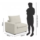 Sofá Modular Hug 5 Lugares 295cm Com 1 Puff Em Linho Cabecasa