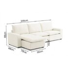 Sofá Modular Hug 5 Lugares 295cm Com 1 Puff Em Linho Cabecasa