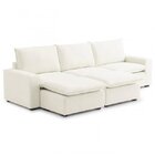 Sofá Modular Hug 5 Lugares 295cm Com Puff Em Linho Cabecasa M