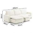 Sofá Modular Hug 5 Lugares 295cm Com Puff Em Linho Cabecasa M