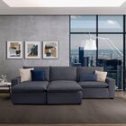 Sofá Modular Hug 5 Lugares 295cm Com Puff Em Linho Cabecasa M