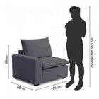 Sofá Modular Hug 5 Lugares 295cm Com Puff Em Linho Cabecasa M