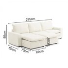 Sofá Modular Hug 5 Lugares 295cm Com Puff Em Linho Cabecasa M