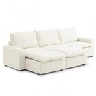 Sofá Modular Hug 5 Lugares 295cm Com Puff Em Linho Cabecasa M