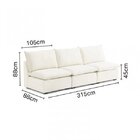 Sofá Modular Hug 6 Lugares 315cm Em Linho Cabecasa Madeiraori